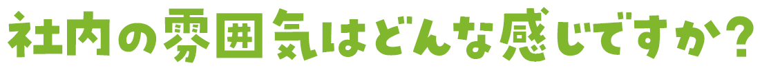 社内の雰囲気はどんな感じですか?