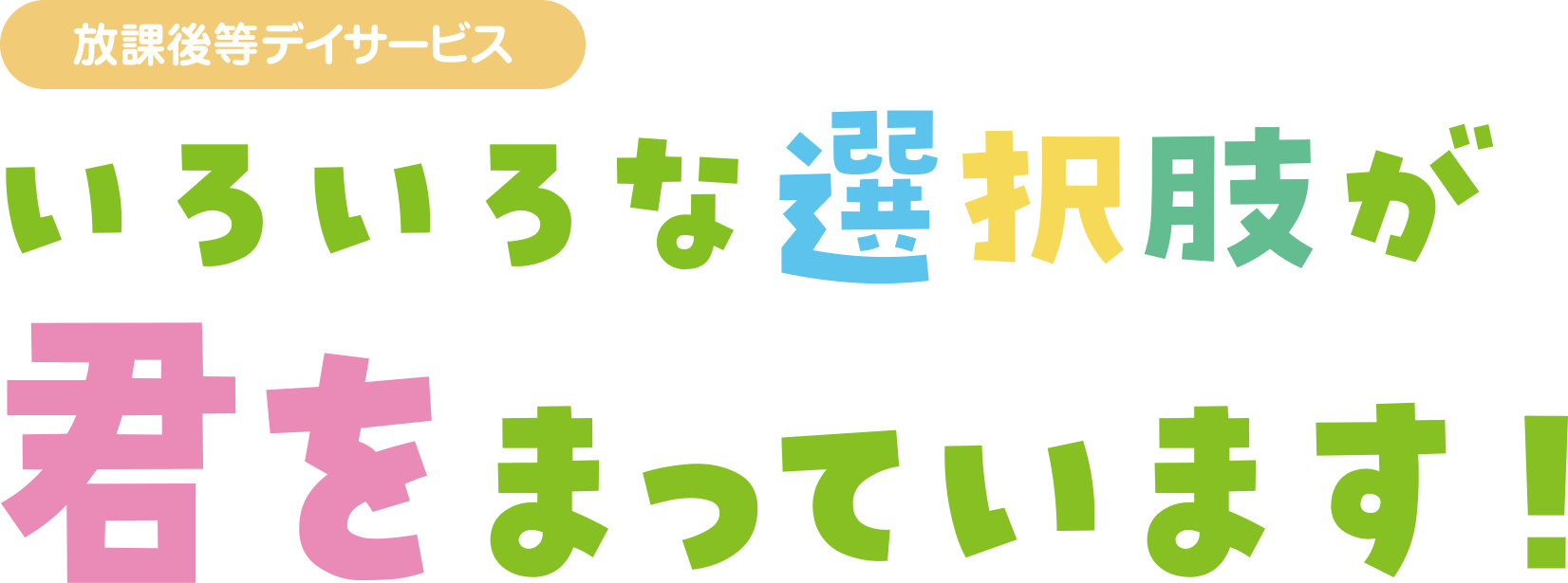 いろいろな選択肢が君をまっています!
